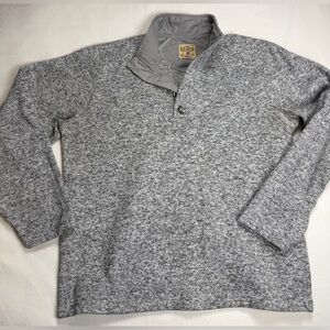 Redhead Bighorn Long Sleeve Henley Pullover Heather Grey Size Medium EUC